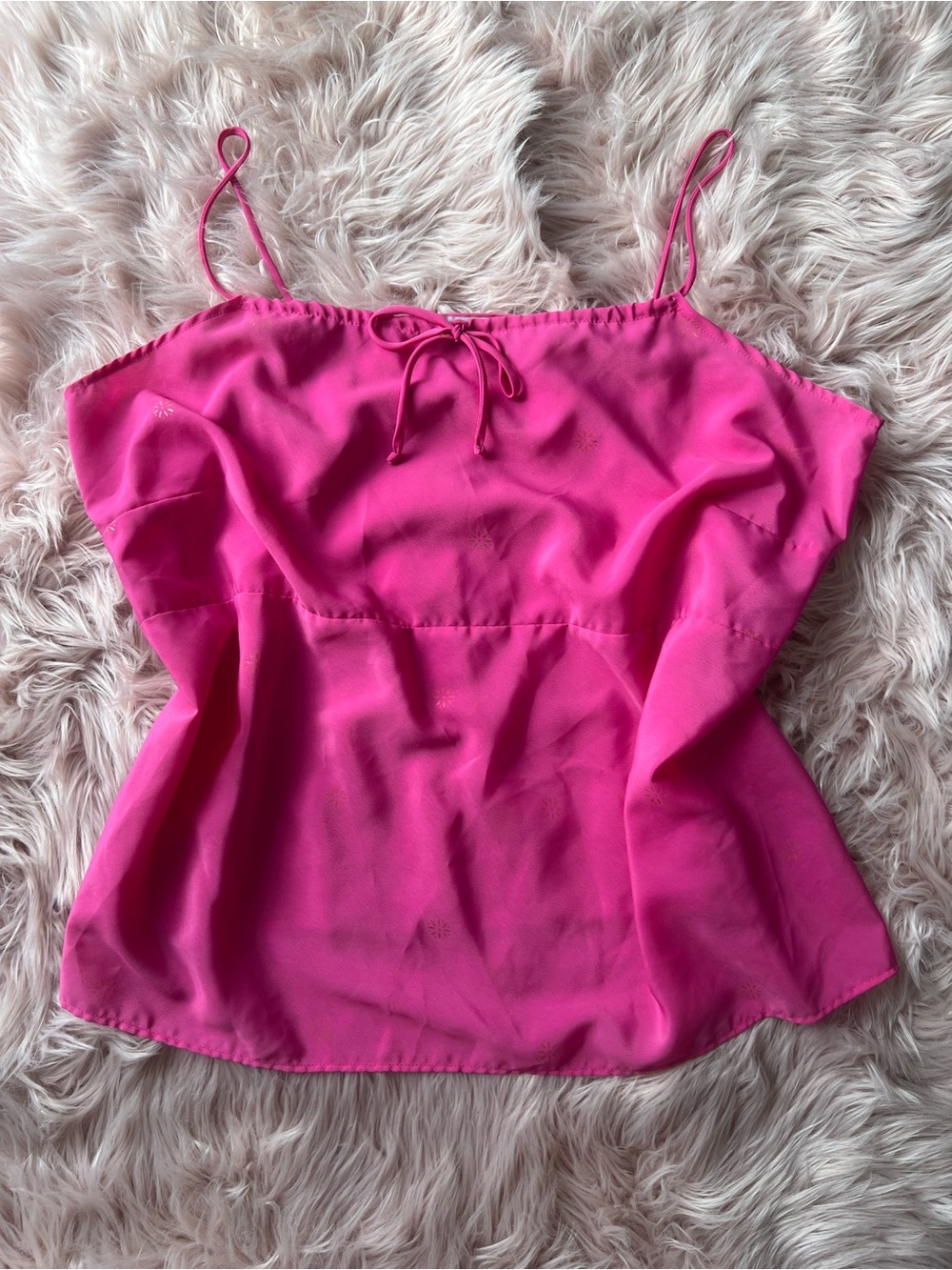 Vintage Y2k Bright Pink Spaghetti Strap Fairy Cami Plus Size Made in Canada